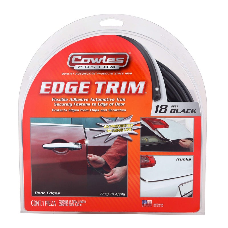 Cowles Custom - Superior 18feet Black U-Channel Edge Guard Trim, Rubber Bumper Protector Accessory, Door Guard for Cars, Trucks, SUVs, ATVs, Boats - Image 1